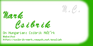 mark csibrik business card